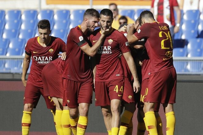 „AS Roma“ – „Lazio“ rungtynių akimirka  | Scanpix nuotr.