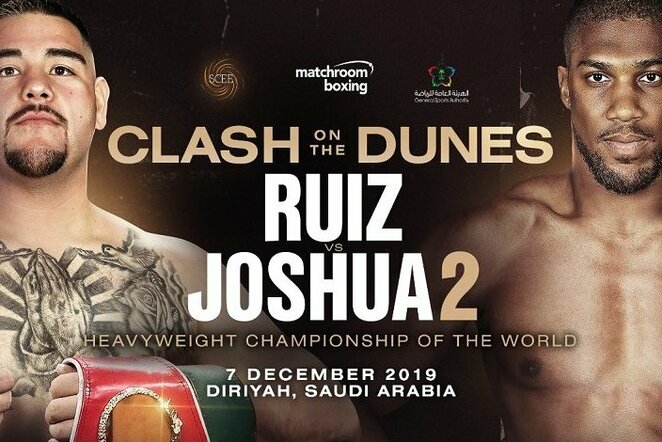Andy Ruizas ir Anthony Joshua | Organizatorių nuotr.