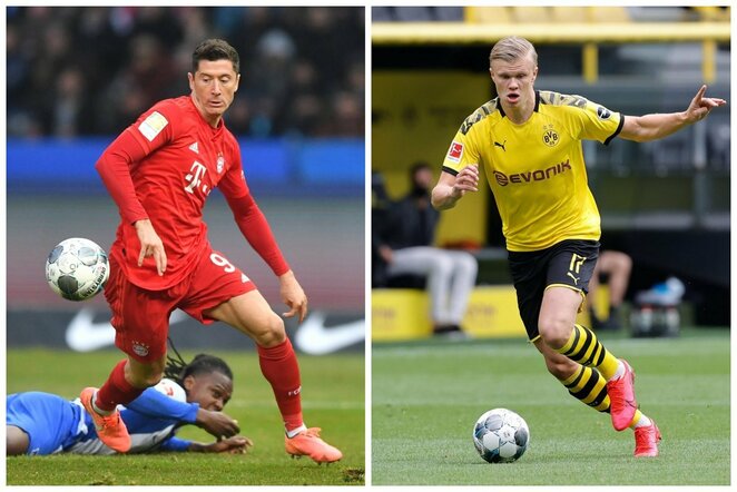 Robertas Lewandowskis ir Erlingas Haalandas | Scanpix nuotr.