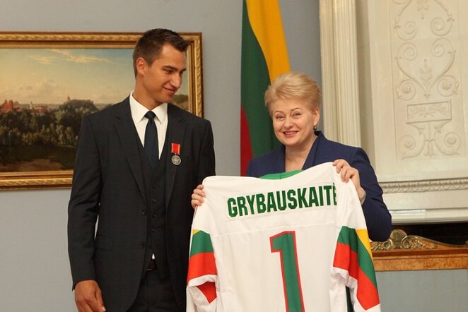 Dainius Zubrus ir Dalia Grybauskaitė | president.lt nuotr.