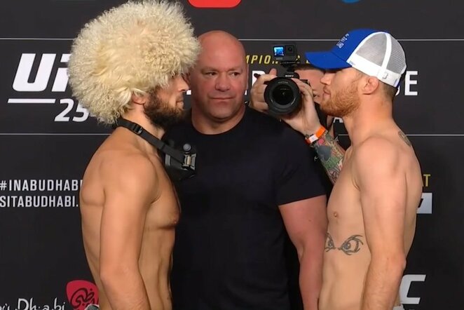 Chabibas Nurmagomedovas ir Justinas Gaethje | Youtube.com nuotr.