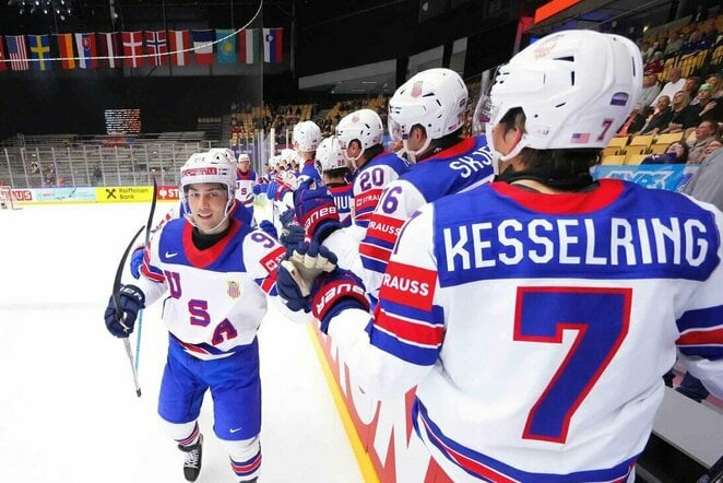 JAV – Kazachstanas rungtynių akimirka | IIHF nuotr.