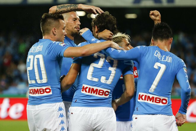 „Napoli“ ekipa džiaugiasi įvarčiu | Scanpix nuotr.