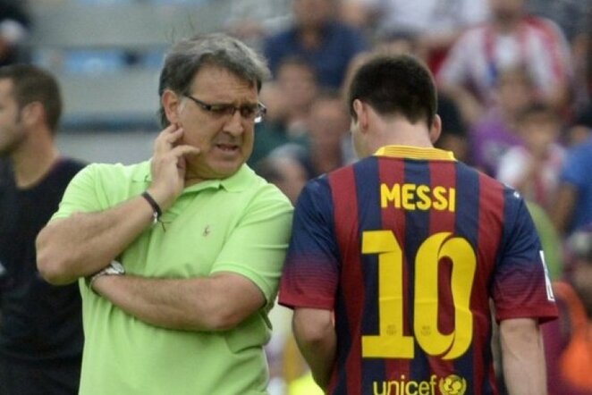 Gerardo Martino (kair.) ir Lionelis Messi (deš.) | REUTERS/Scanpix nuotr.