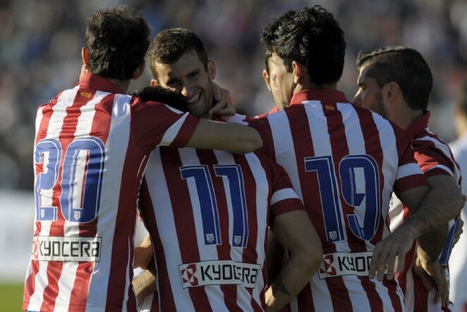 „Atletico“ futbolininkai džiaugiasi įvarčiu | AP/Scanpix nuotr.