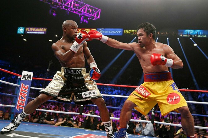 Floydas Mayweatheris ir Manny Pacquiao | Scanpix nuotr.