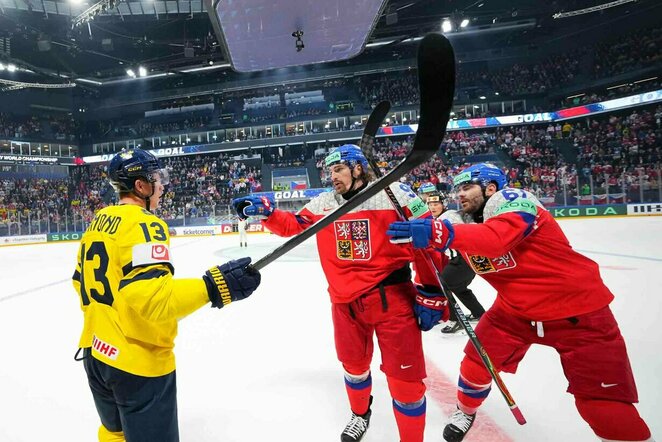 Švedija – Čekija rungtynių akimirka | IIHF nuotr.