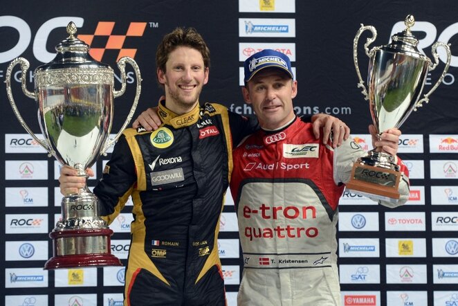 Romainas Grosjeanas ir Tomas Kristensenas | AFP/Scanpix nuotr.