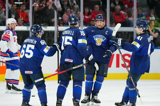 Suomija – JAV rungtynių akimirka | IIHF nuotr.