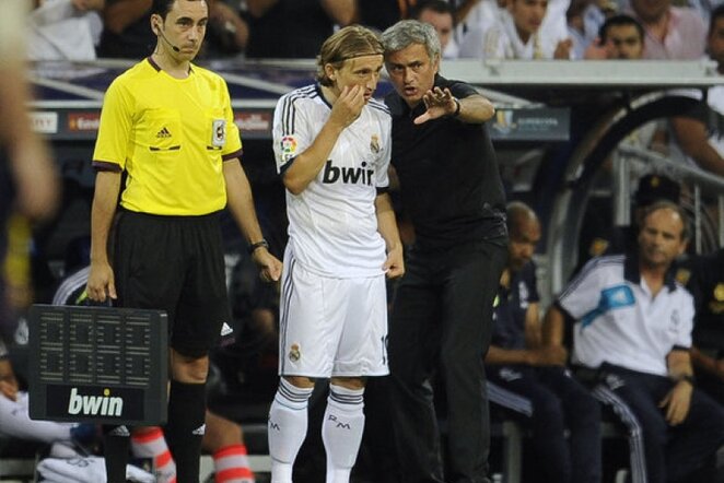 Luka Modričius ir Jose Mourinho | AFP/Scanpix nuotr. 