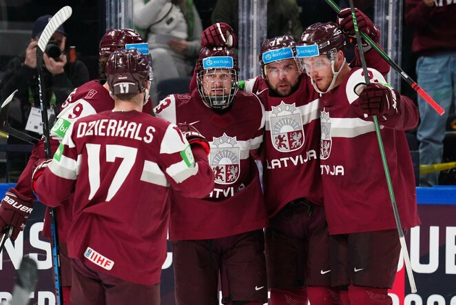 Latvijos – Austrijos rungtynių akimirka | IIHF nuotr.