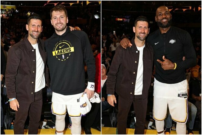 Djokovičiui stebint „Lakers“ pergalę – Dončičius atviravo: „Pasikalbėjau su juo“ | „X“ nuotr.