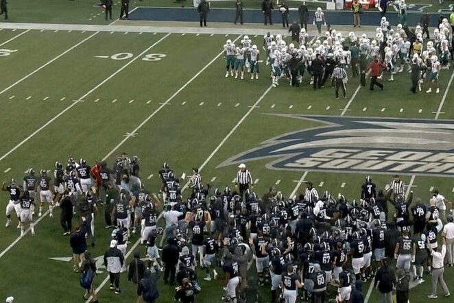 Kuriozas amerikietiško futbolo rungtynėse | Organizatorių nuotr.