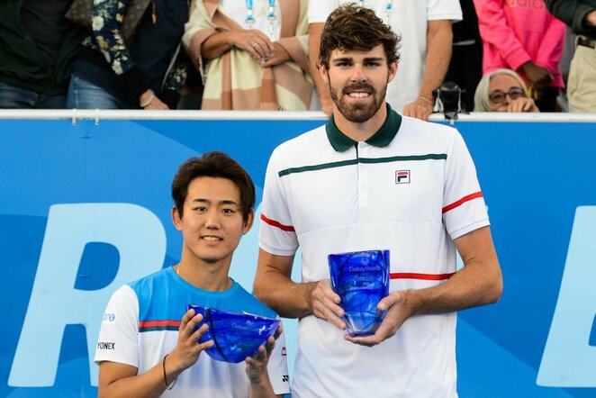 Yoshihito Nishioka ir Reilly Opelka | Scanpix nuotr.