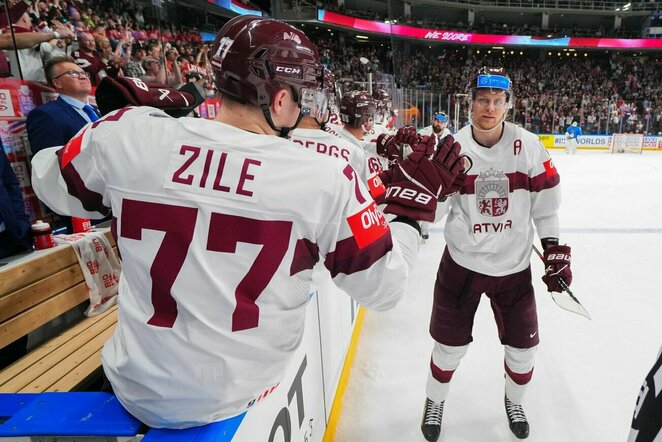 Latvija – Kazachstanas rungtynių akimirka | IIHF nuotr.