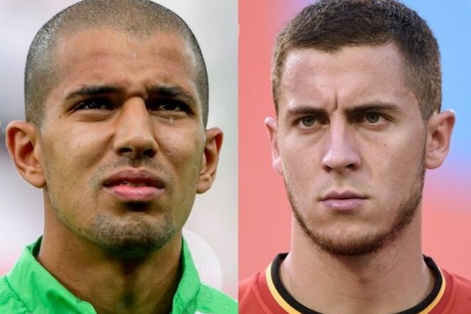 Sofiane Feghouli ir Edenas Hazardas | AFP/Scanpix nuotr.