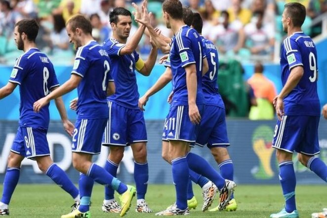Bosnijos ir Hercegovinos – Irano rungtynių akimirka | AFP/Scanpix nuotr.