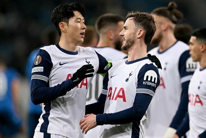 Heung-Min Sonas ir Jamesas Maddisonas | Scanpix nuotr.