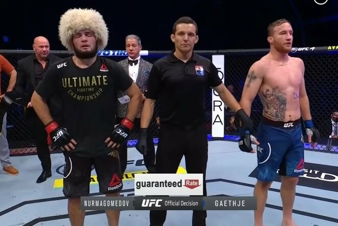 Chabibas Nurmagomedovas ir Justinas Gaethje | Youtube.com nuotr.