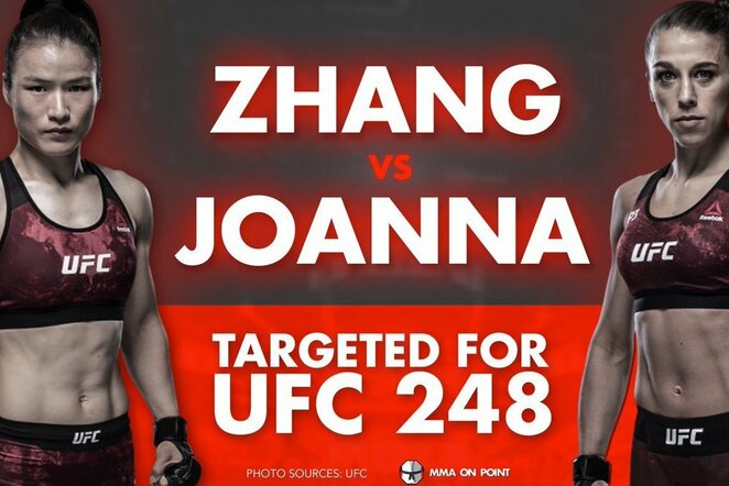 Weili Zhang ir Joanna Jedrzejczyk | „Twitter“ nuotr.