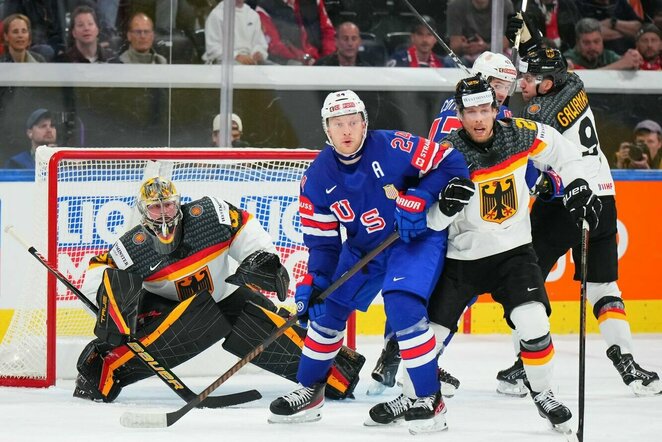 JAV – Vokietija rungtynių akimirka | IIHF nuotr.