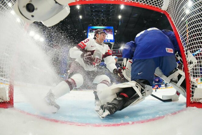 Prancūzija – Latvija rungtynių akimirka | IIHF nuotr.