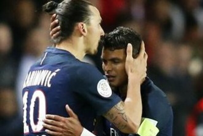 Zlatanas Ibrahimovičius ir Thiago Silva | Scanpix nuotr.