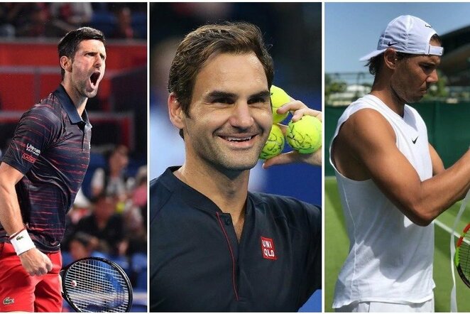 Novakas Djokovičius, Rogeris Federeris ir Rafaelis Nadalis | Instagram.com nuotr