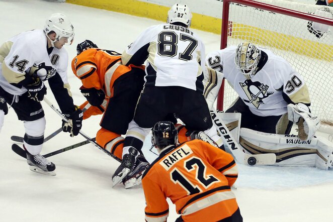 „Penguins“ - „Flyers“ rungtynių akimirka | Scanpix nuotr.