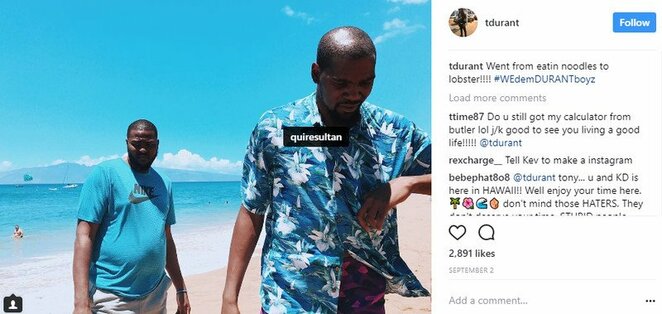 K.Durantas pažymėtas “quiresultan“. Vėliau žyma dingo | Instagram.com nuotr