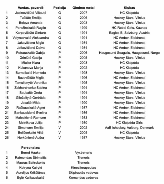 Lietuvos moterų ledo ritulio rinktinė | Organizatorių nuotr. Lietuvos moterų ledo ritulio rinktinė | Organizatorių nuotr.