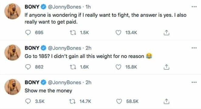 Comments from John Jones Twitter photo