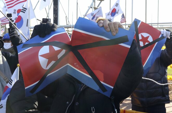 Protestas prieš Korėjų susijungimą olimpinėms žaidynėms | Scanpix nuotr.