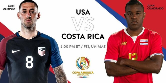 JAV ir Kosta Rikos rungtynių dvikovą pristatanti nuotrauka | „Twitter“ nuotr.