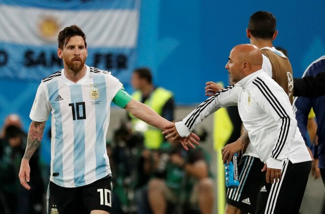 Lionelis Messi ir Jorge Sampaoli | Scanpix nuotr.