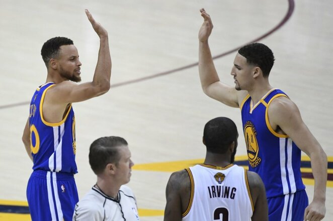 Curry ir Thompsonas | Scanpix nuotr. Curry ir Thompsonas | Scanpix nuotr.