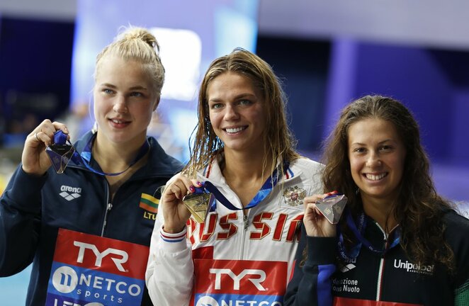 Rūta Meilutytė po 2018 metų Europos čempionato 100 metrų krūtine finalo | Scanpix nuotr.