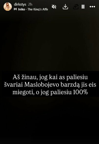 Dominyko Dirksčio žinutė | Instagram.com nuotr