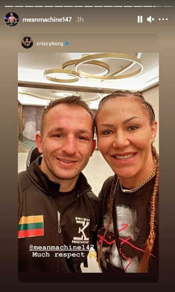 Egidijus Kavaliauskas ir Cris Cyborg | Instagram.com nuotr Egidijus Kavaliauskas ir Cris Cyborg | Instagram.com nuotr