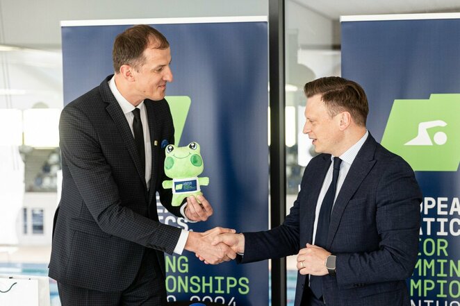 Europos jaunimo plaukimo čempionato Vilniuje pristatymas | Pauliaus Peleckio / BNS foto nuotr. Europos jaunimo plaukimo čempionato Vilniuje pristatymas | Pauliaus Peleckio / BNS foto nuotr.