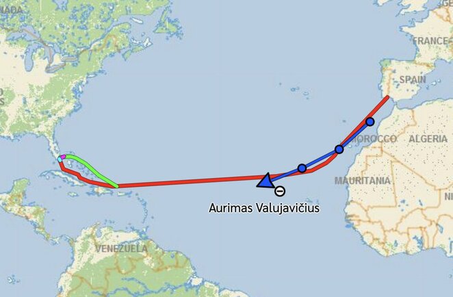 Aurimo Valujavičiaus įveiktas maršturas pažymėtas mėlyna linija | Organizatorių nuotr.