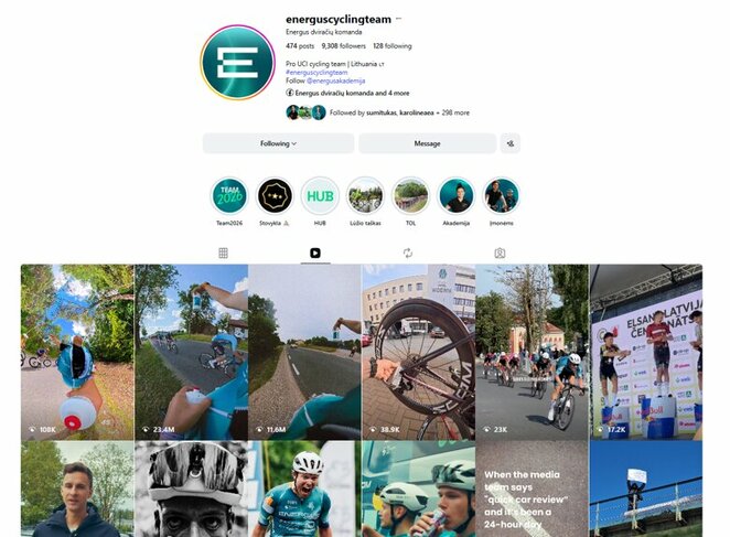 &bdquo;Instagram&ldquo; paskyra | Komandos nuotr.