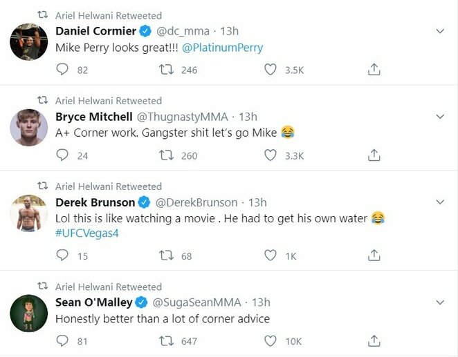 UFC kovotojų komentarai | „Twitter“ nuotr.
