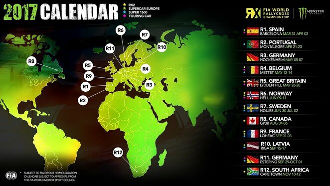 Pasaulio ralio kroso čempionato kalendorius | Organizatorių nuotr.