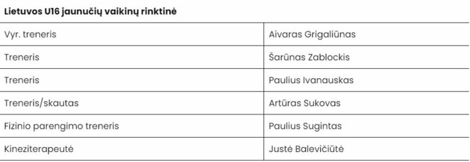 Rinktinių treneriai ir personalas | Organizatorių nuotr.