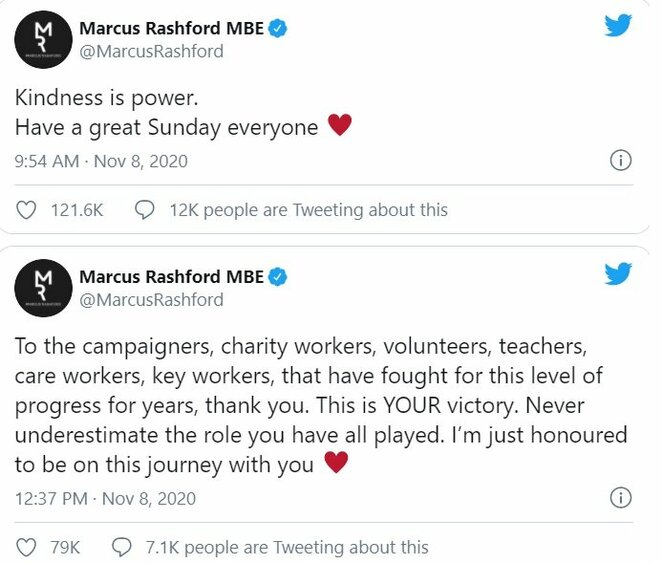 Marcuso Rashfordo žinutės | „Twitter“ nuotr.