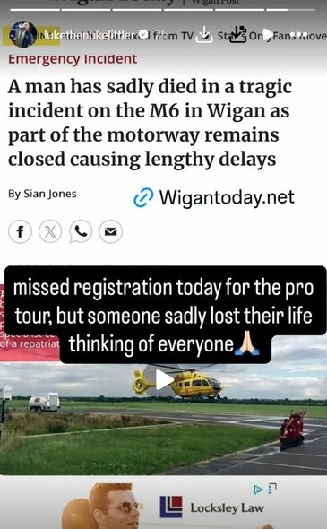 Luke'o Littlerio žinutė | Instagram.com nuotr Luke'o Littlerio žinutė | Instagram.com nuotr