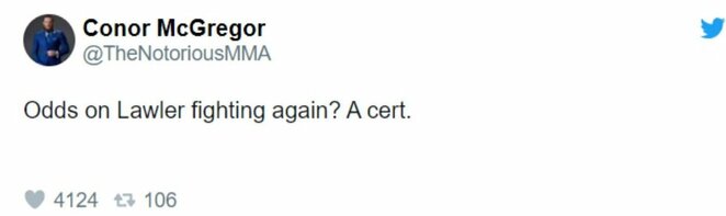 Conoro McGregoro žinutė | „Twitter“ nuotr. Conoro McGregoro žinutė | „Twitter“ nuotr.