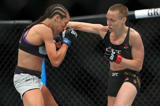 Rose Namajunas prieš Joanną Jedrzejczyk | Scanpix nuotr. Rose Namajunas prieš Joanną Jedrzejczyk | Scanpix nuotr.