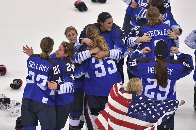 JAV - Kanados moterų rinktinių rungtynių akimirka | Scanpix nuotr.